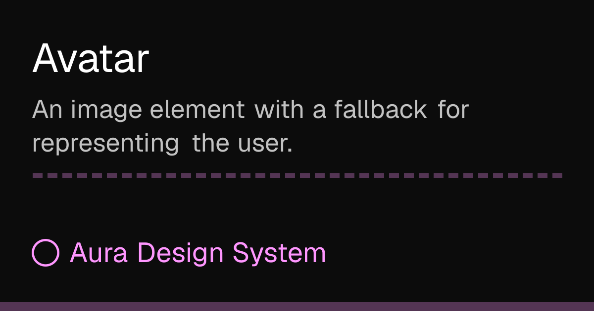 Avatar - Aura Design System