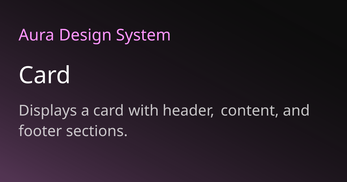 Card - Aura Design System