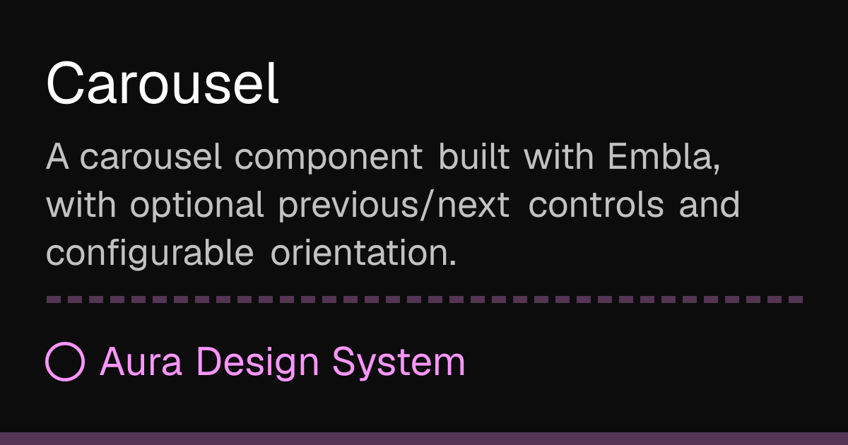 Carousel - Aura Design System