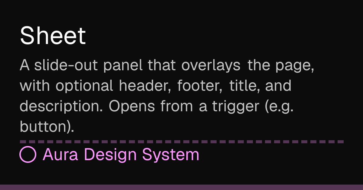 Sheet - Aura Design System