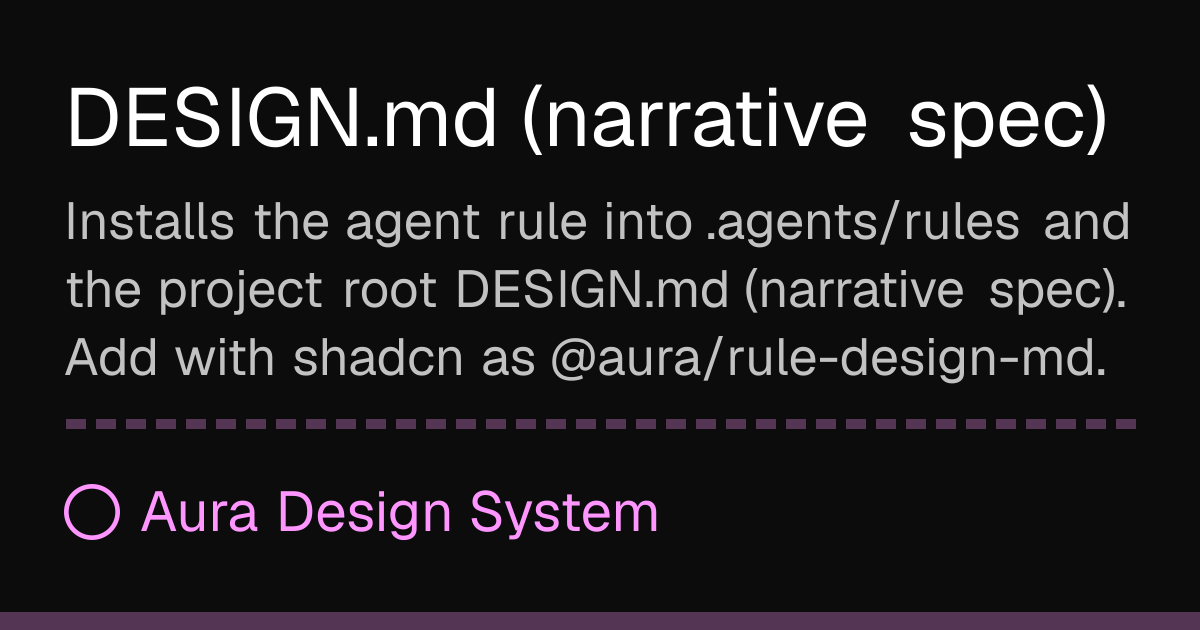 DESIGN.md (narrative spec) - Aura Design System