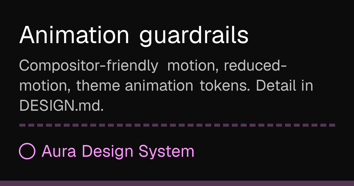 Animation Ruel's Animation Rules - Aura Design System